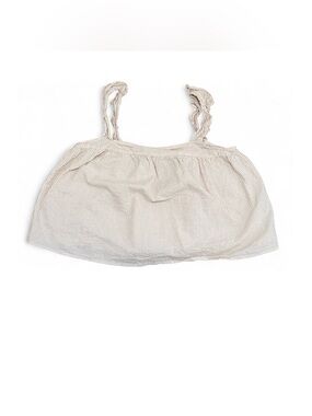 Divided by H&M Cream & Beige Striped Cropped Tank Top Size M